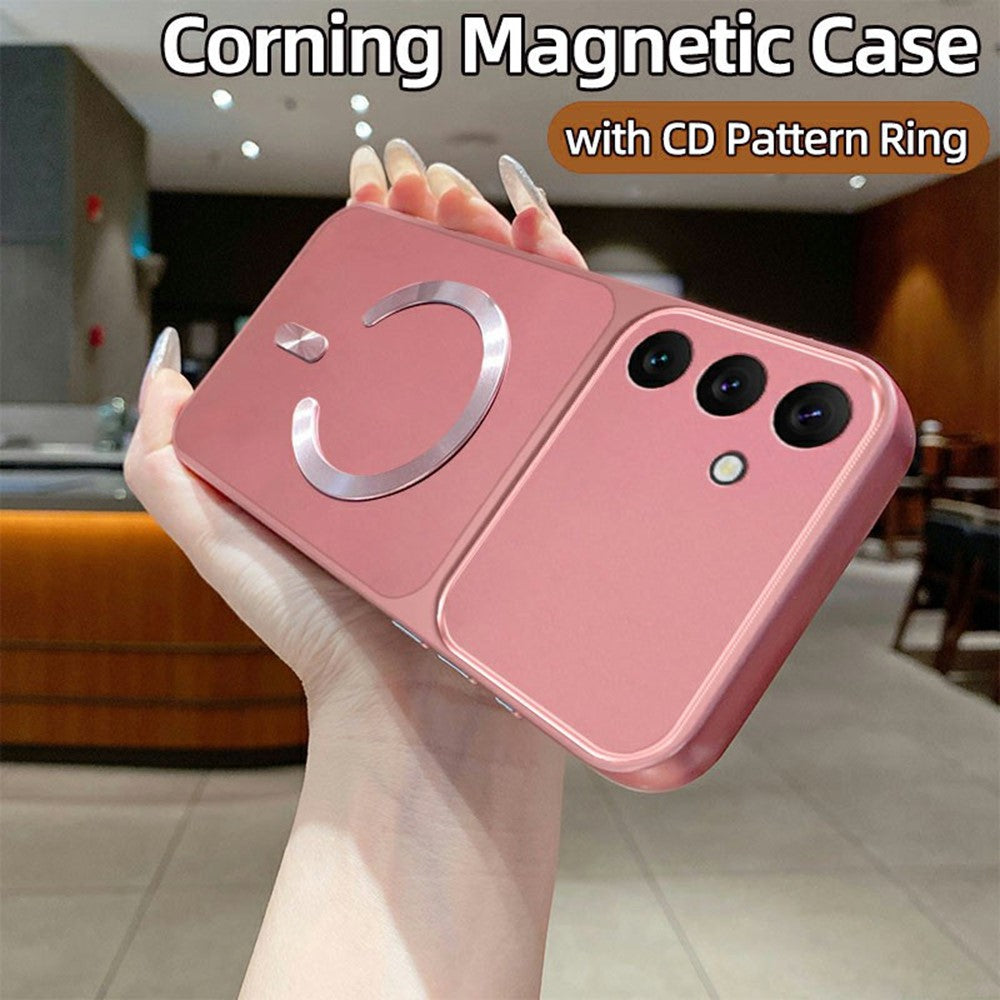 Magnetiskt skal för Samsung Galaxy S26+, C-format CD-mönster, ring med svans, metallmålad TPU-baksida