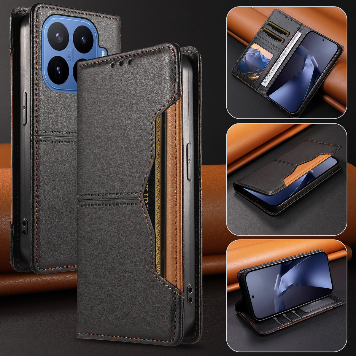 For Xiaomi 17T Wallet Case External Card Slot Magnetic Closing Leather Phone Cover