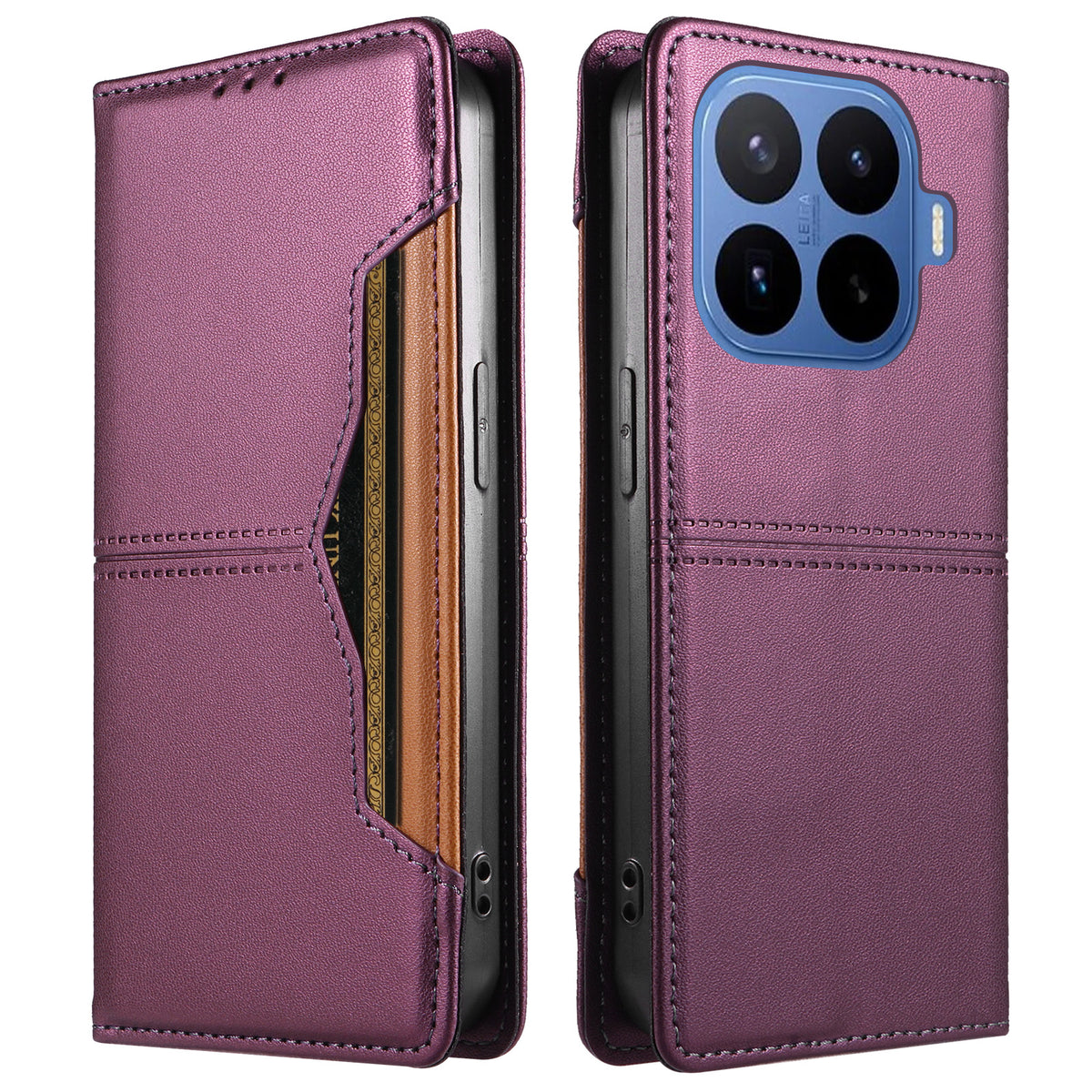 For Xiaomi 17T Wallet Case External Card Slot Magnetic Closing Leather Phone Cover