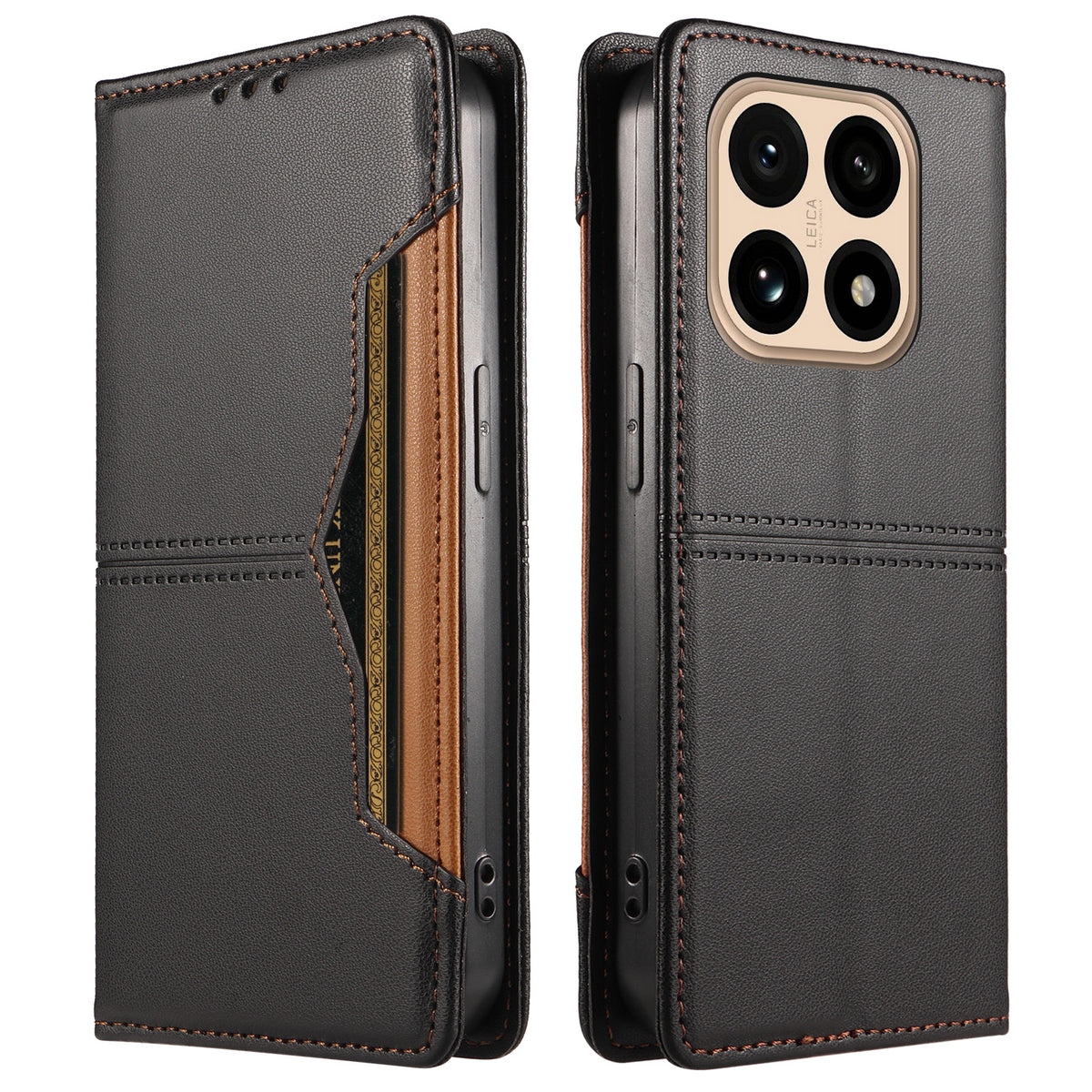 For Xiaomi 15T Wallet Case External Card Slot Magnetic Closing Leather Phone Cover