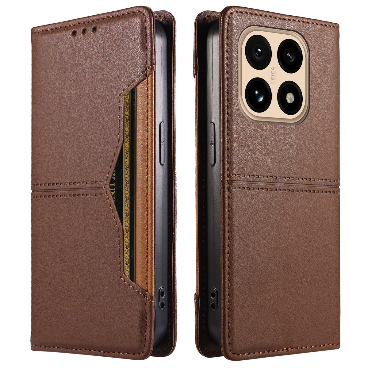 For Xiaomi 15T Wallet Case External Card Slot Magnetic Closing Leather Phone Cover