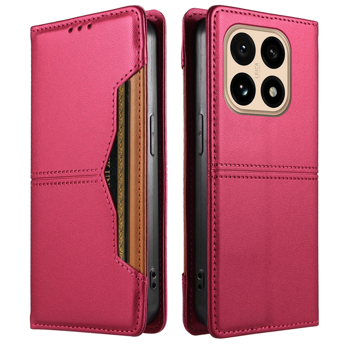For Xiaomi 15T Wallet Case External Card Slot Magnetic Closing Leather Phone Cover
