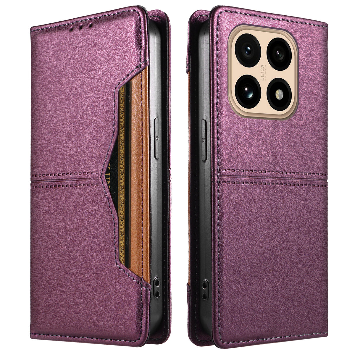 For Xiaomi 15T Wallet Case External Card Slot Magnetic Closing Leather Phone Cover