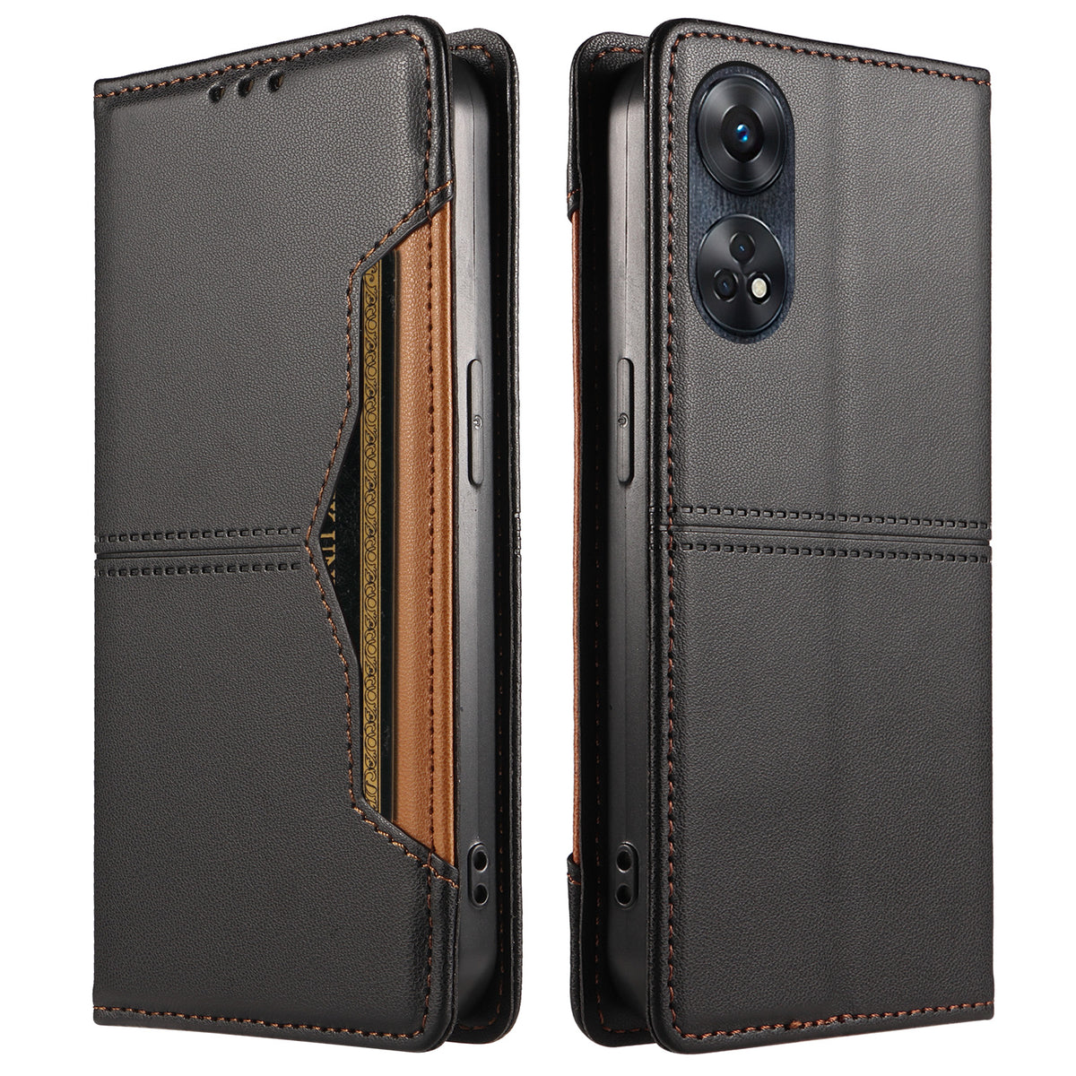 For Oppo A17k 4G / Oppo A17 4G Wallet Case External Card Slot Magnetic Closing Leather Phone Cover