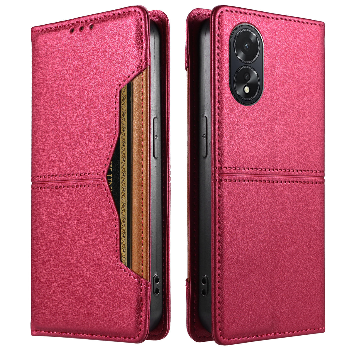 For Oppo A18 4G / Oppo A38 4G Wallet Case External Card Slot Magnetic Closing Leather Phone Cover