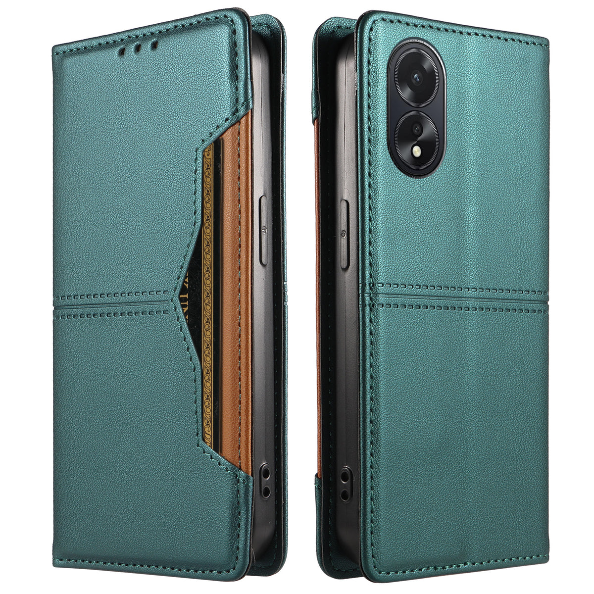 For Oppo A18 4G / Oppo A38 4G Wallet Case External Card Slot Magnetic Closing Leather Phone Cover