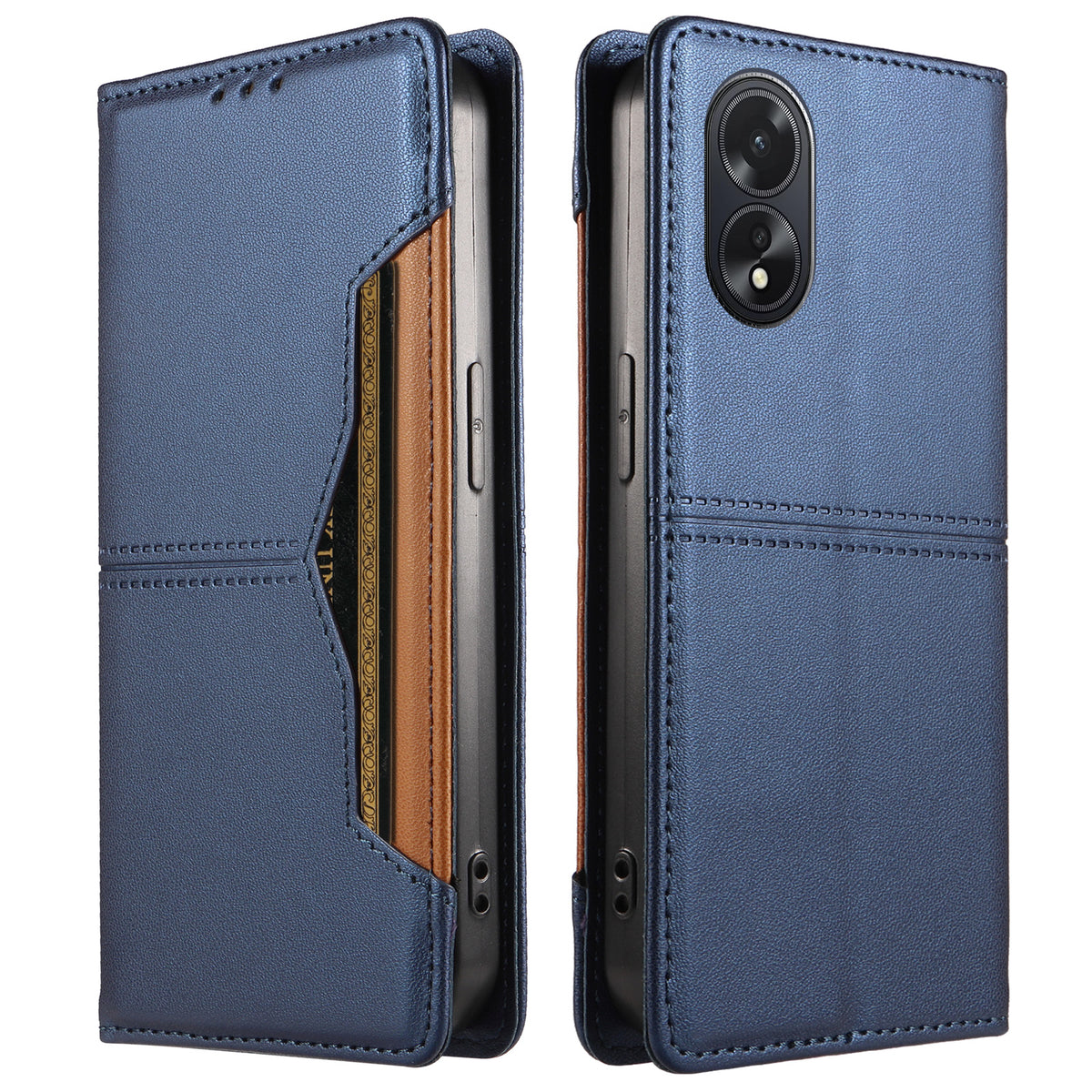 For Oppo A18 4G / Oppo A38 4G Wallet Case External Card Slot Magnetic Closing Leather Phone Cover