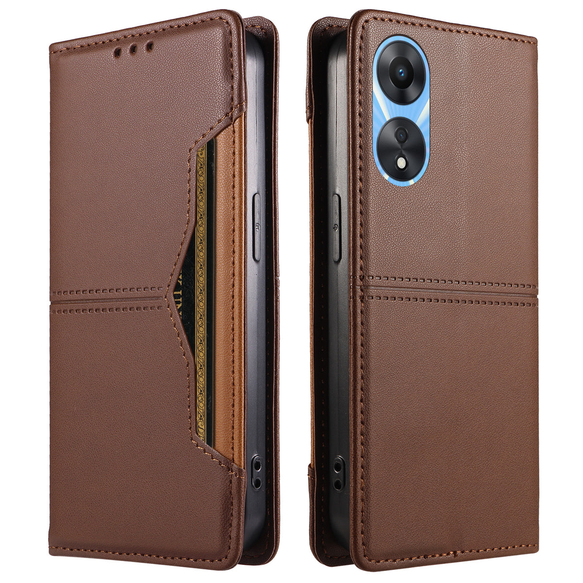 For Oppo A58x 5G / Oppo A78 5G / Oppo A1x 5G / Oppo A2x 5G / Oppo A58 5G Wallet Case External Card Slot Magnetic Closing Leather Phone Cover