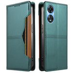 Oppo A58x 5G / Oppo A78 5G / Oppo A1x 5G / Oppo A2x 5G / Oppo A58 5G Plånboksfodral Extern kortplats Magnetisk stängning Lädermobilskal