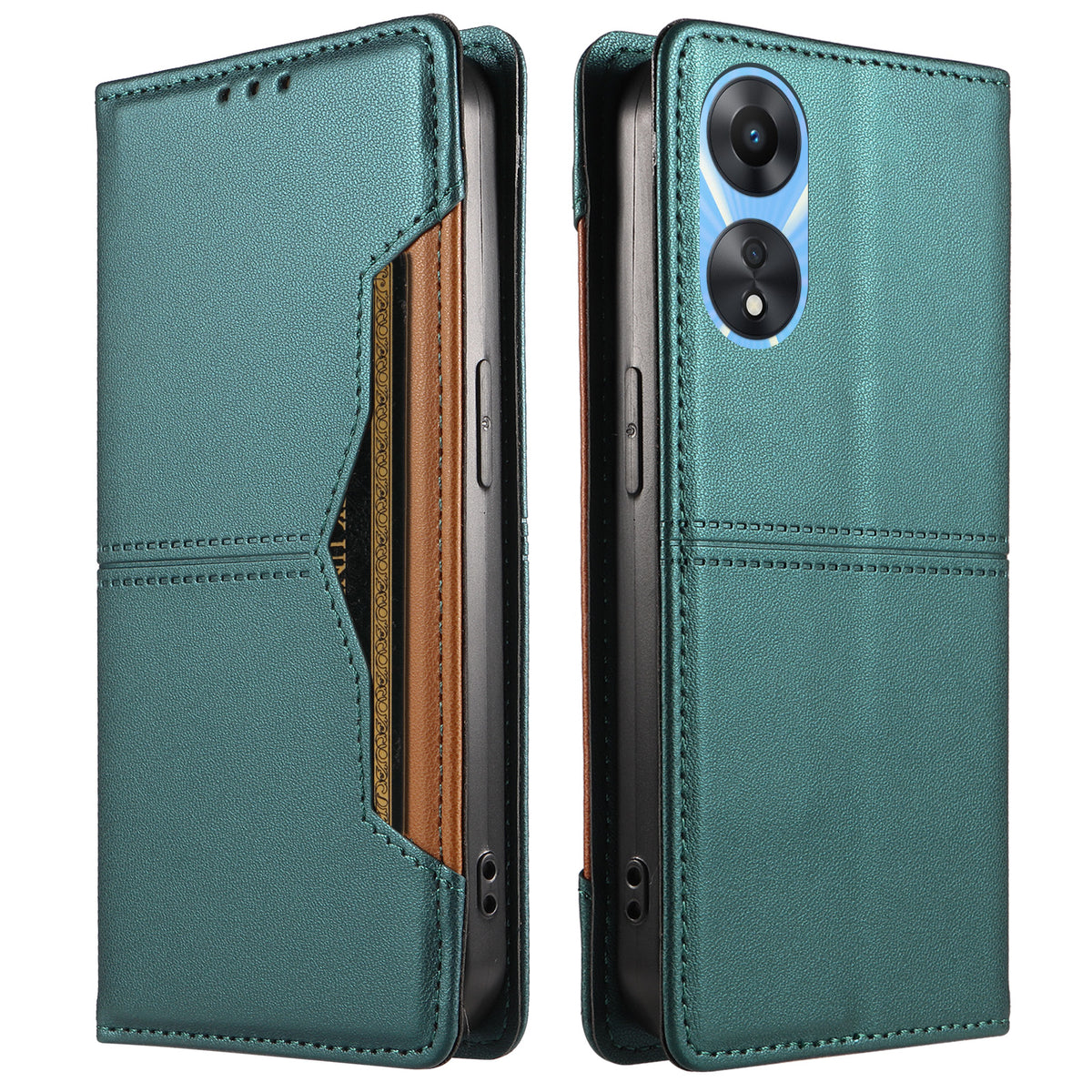 For Oppo A58x 5G / Oppo A78 5G / Oppo A1x 5G / Oppo A2x 5G / Oppo A58 5G Wallet Case External Card Slot Magnetic Closing Leather Phone Cover