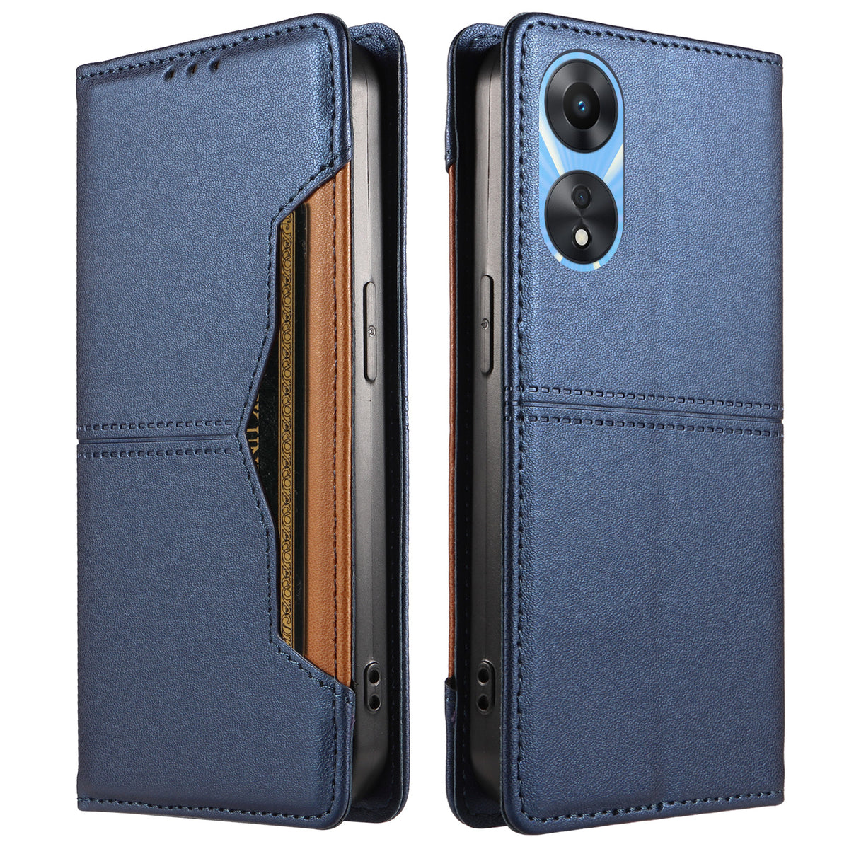 For Oppo A58x 5G / Oppo A78 5G / Oppo A1x 5G / Oppo A2x 5G / Oppo A58 5G Wallet Case External Card Slot Magnetic Closing Leather Phone Cover