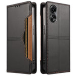 For Oppo A78 4G Wallet Case External Card Slot Magnetic Closing Leather Phone Cover