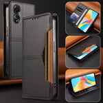For Oppo A78 4G Wallet Case External Card Slot Magnetic Closing Leather Phone Cover