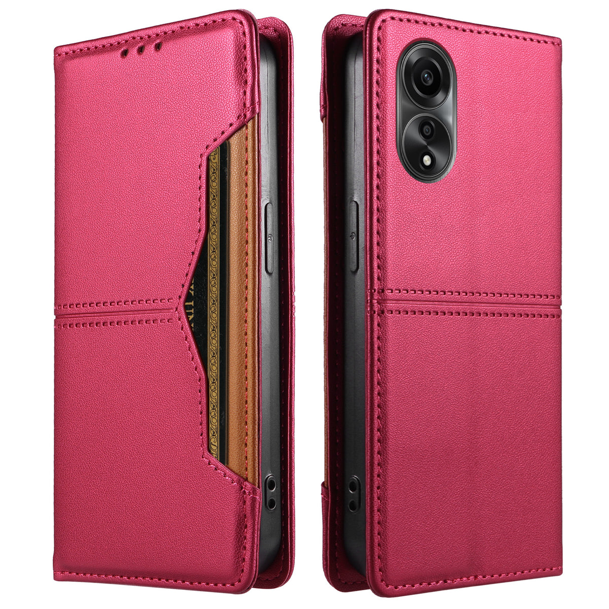 For Oppo A78 4G Wallet Case External Card Slot Magnetic Closing Leather Phone Cover