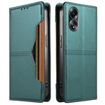 Oppo A58 4G pung-etui i læder med ekstern kortlomme og magnetisk lukning