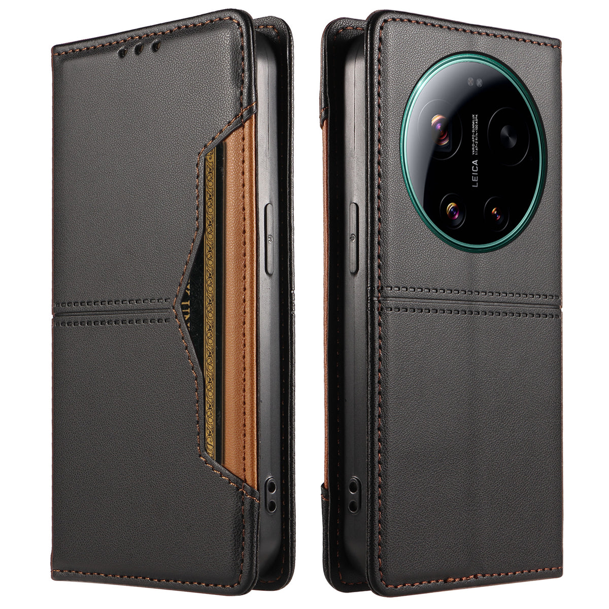 For Xiaomi 17 Ultra 5G Wallet Case External Card Slot Magnetic Closing Leather Phone Cover