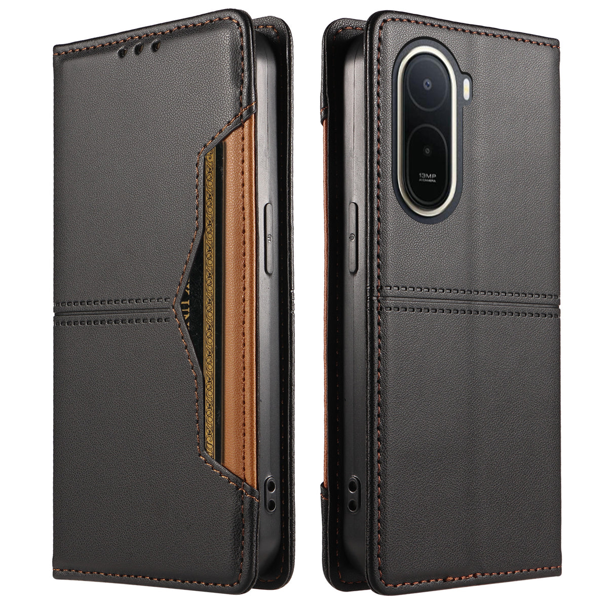 For Xiaomi Poco C85x 5G / Xiaomi Redmi A7 Pro 4G (171.56mm) Wallet Case External Card Slot Magnetic Closing Leather Phone Cover
