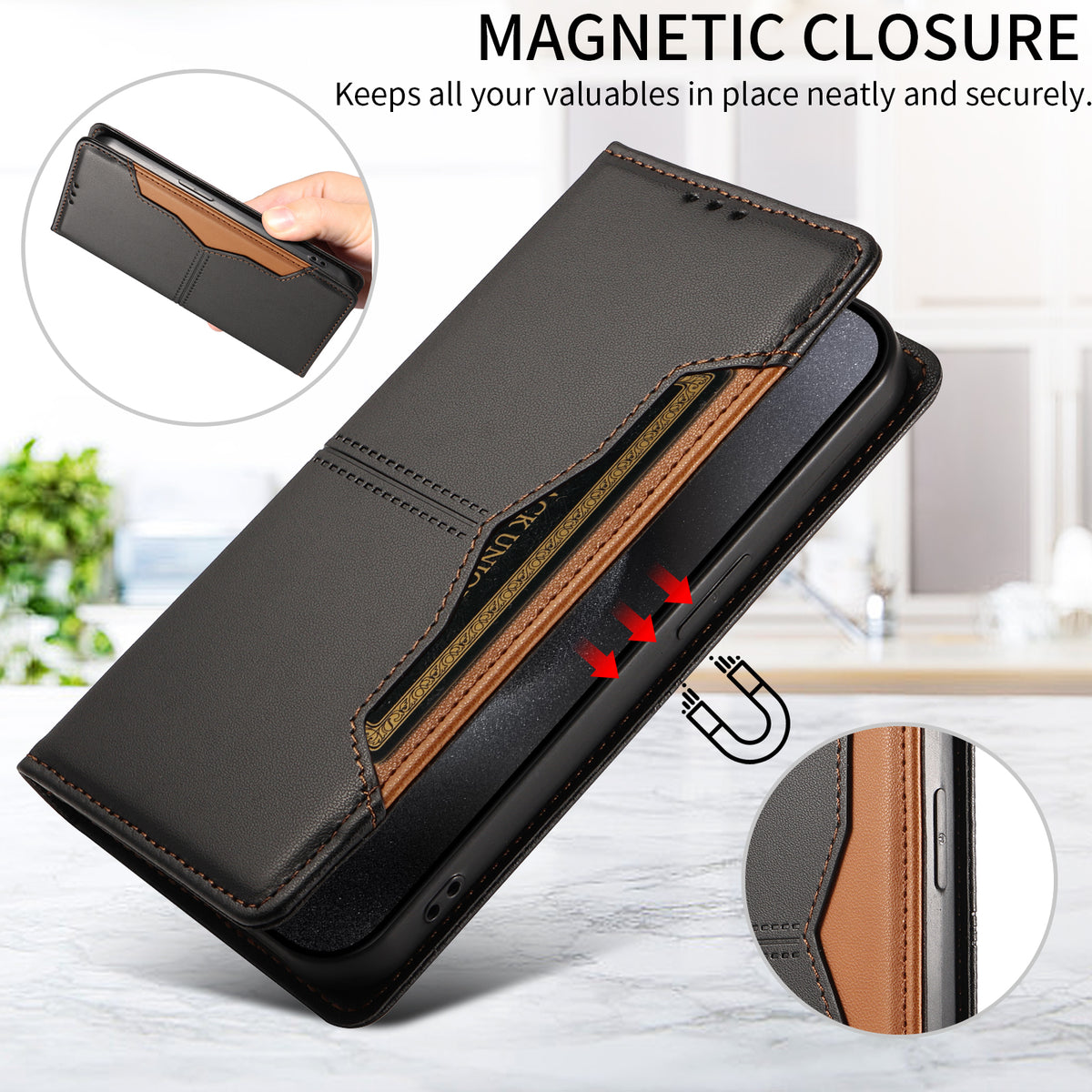 For Xiaomi Poco C85x 5G / Xiaomi Redmi A7 Pro 4G (171.56mm) Wallet Case External Card Slot Magnetic Closing Leather Phone Cover