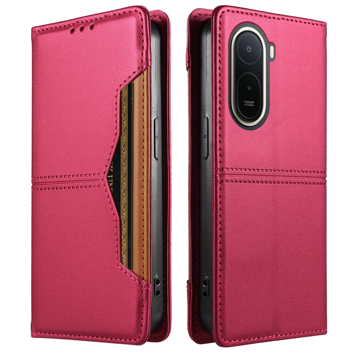 For Xiaomi Poco C85x 5G / Xiaomi Redmi A7 Pro 4G (171.56mm) Wallet Case External Card Slot Magnetic Closing Leather Phone Cover