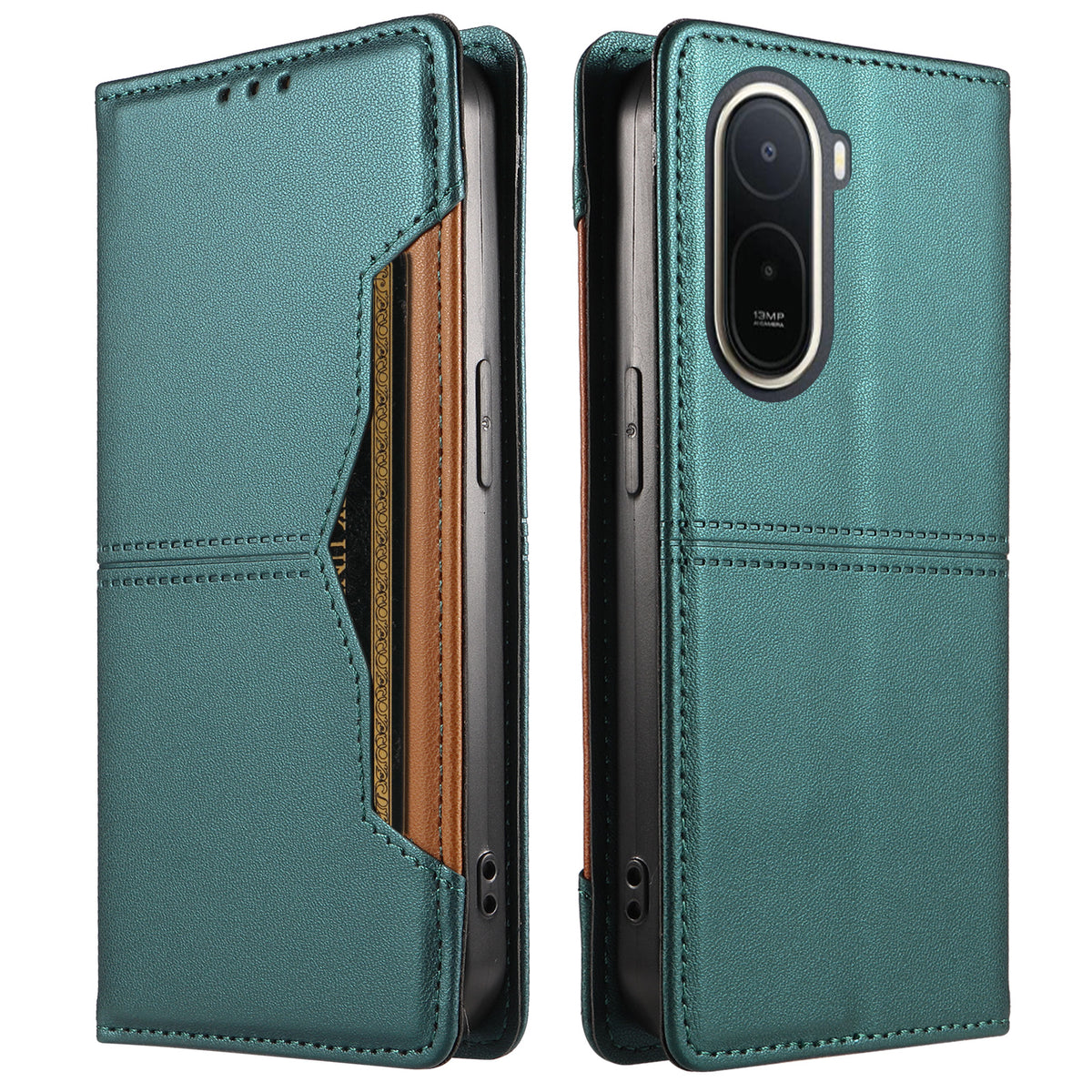 For Xiaomi Poco C85x 5G / Xiaomi Redmi A7 Pro 4G (171.56mm) Wallet Case External Card Slot Magnetic Closing Leather Phone Cover
