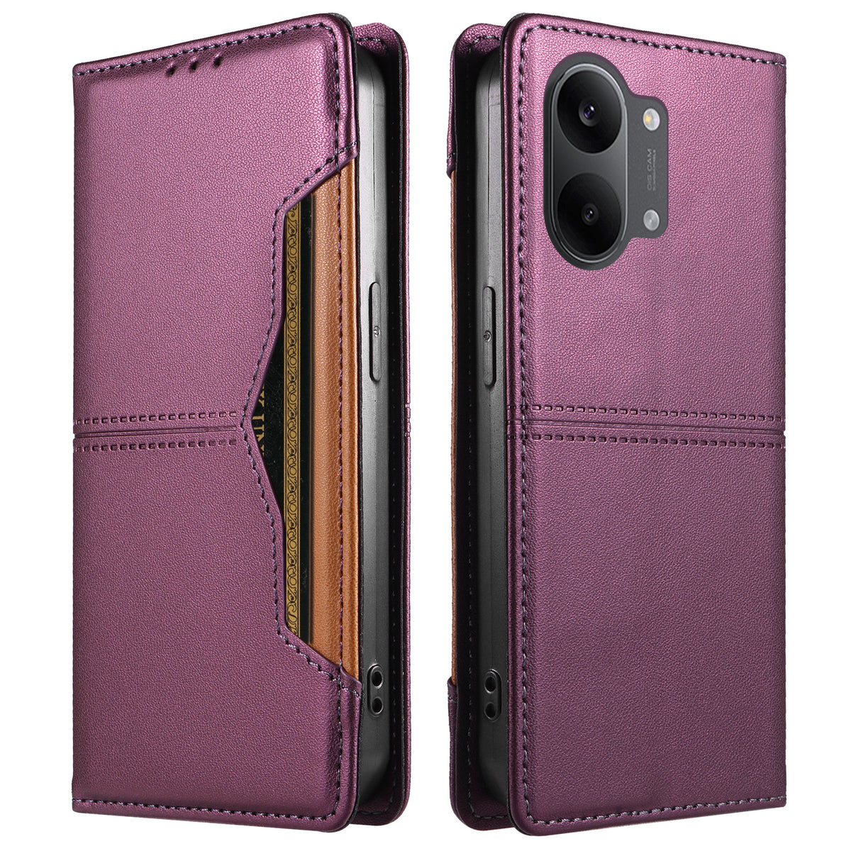 Xiaomi Poco X8 Pro Max 5G / Xiaomi Redmi Turbo 5 Max 5G Plånboksfodral Externt kortfack Magnetiskt stängande Lädermobilskal