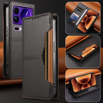 For Xiaomi 17 Pro Max Wallet Case External Card Slot Magnetic Closing Leather Phone Cover