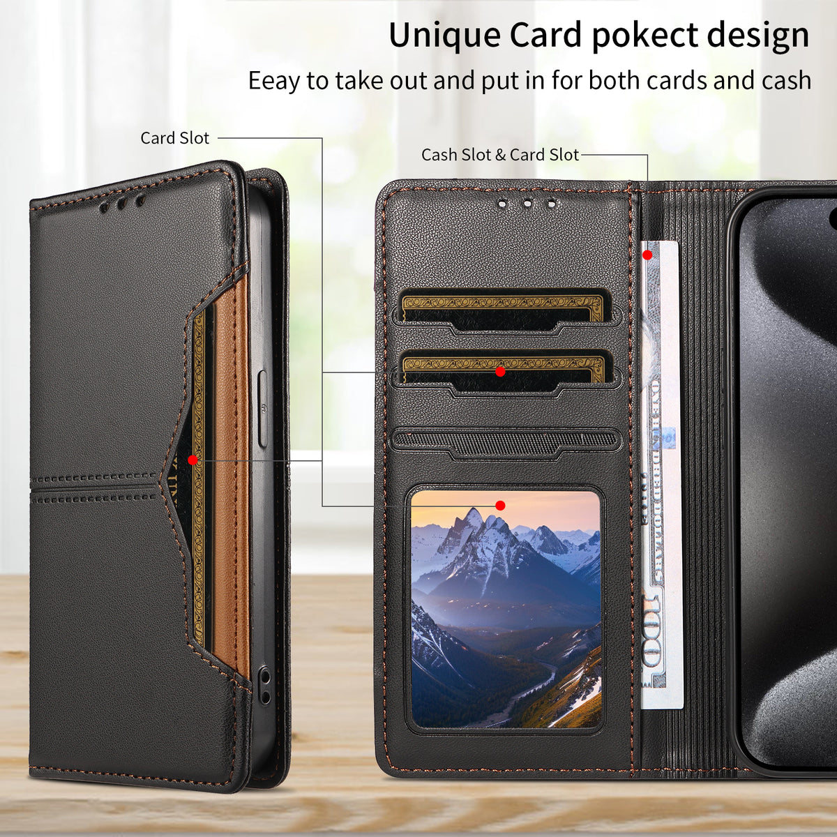 For Xiaomi 17 Pro Max Wallet Case External Card Slot Magnetic Closing Leather Phone Cover