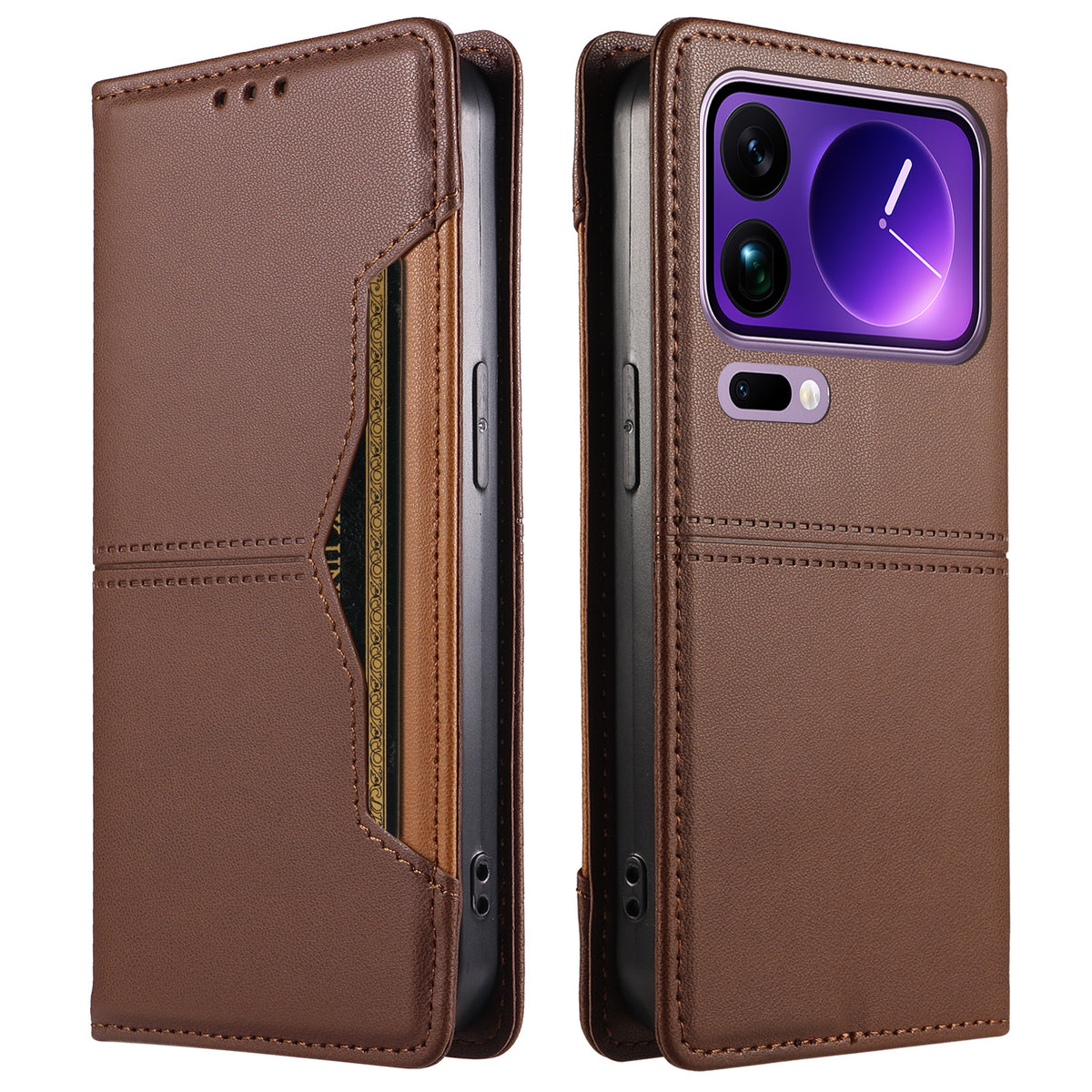 For Xiaomi 17 Pro Max Wallet Case External Card Slot Magnetic Closing Leather Phone Cover