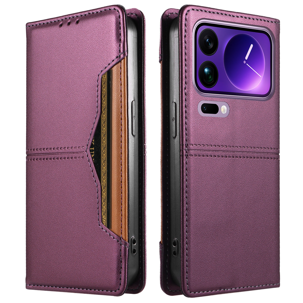 For Xiaomi 17 Pro Max Wallet Case External Card Slot Magnetic Closing Leather Phone Cover