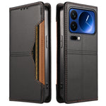 For Xiaomi 17 Pro Wallet Case External Card Slot Magnetic Closing Leather Phone Cover