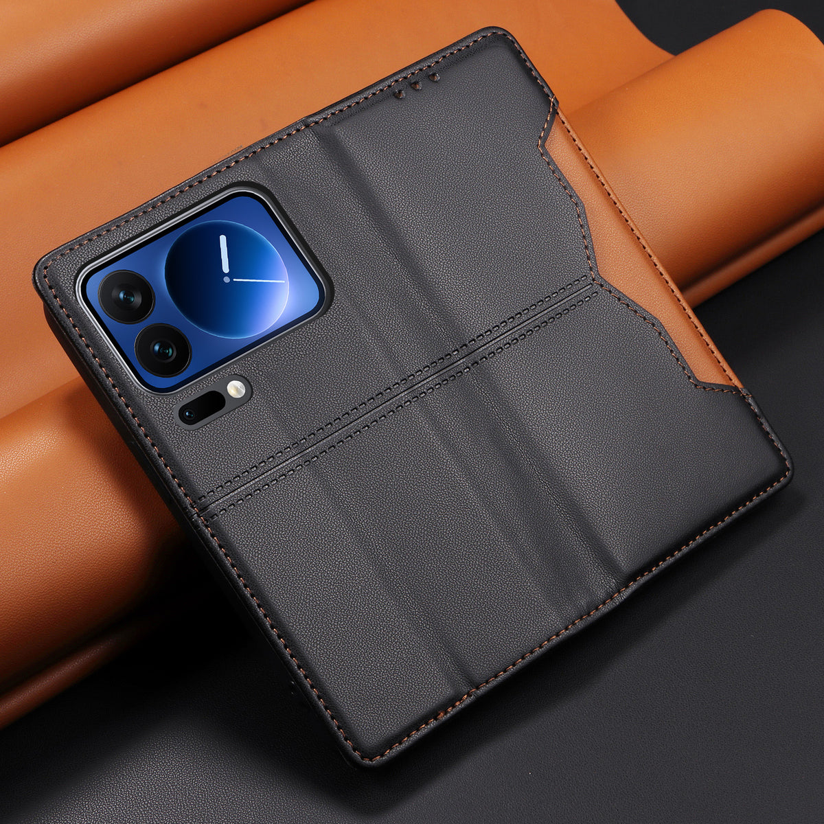 For Xiaomi 17 Pro Wallet Case External Card Slot Magnetic Closing Leather Phone Cover
