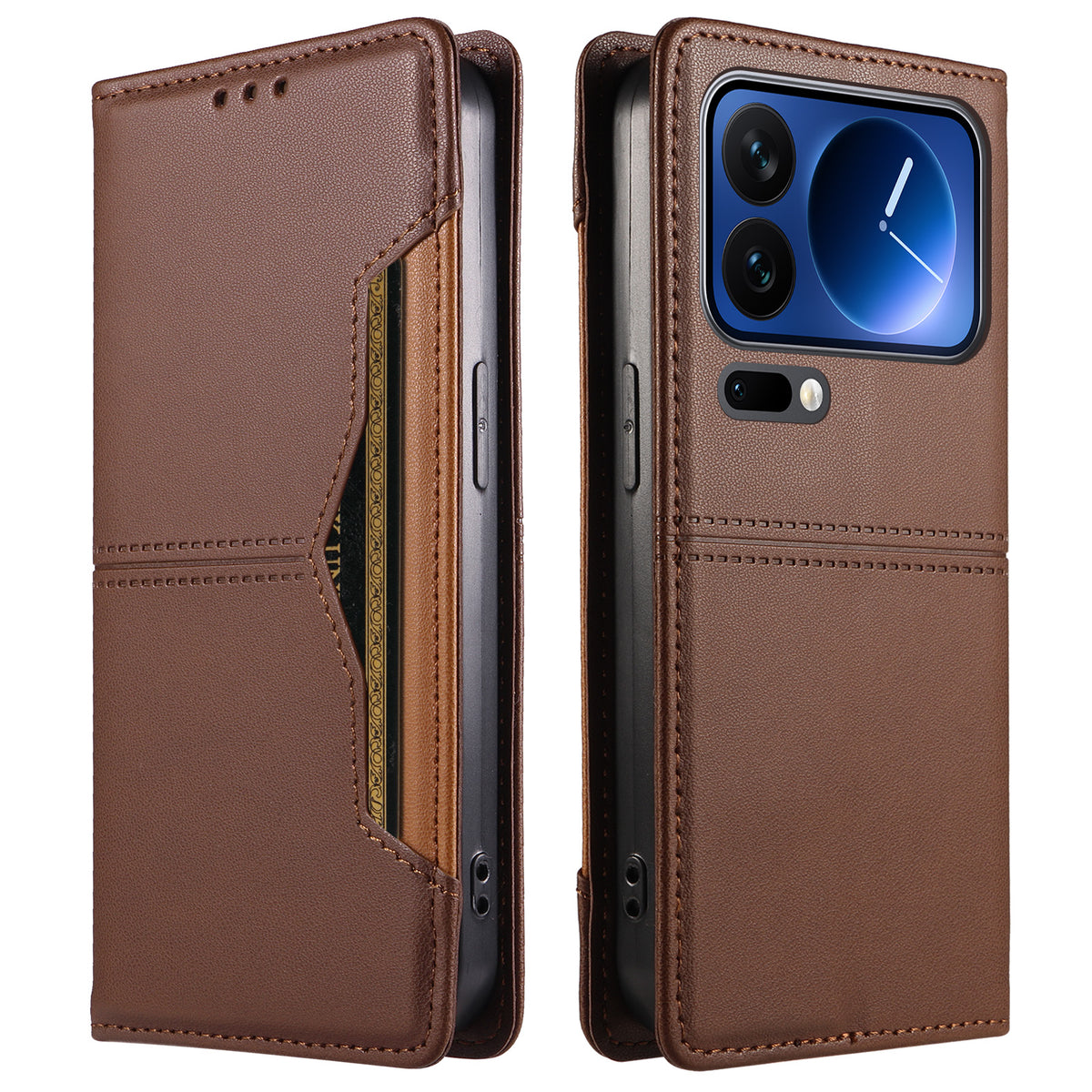 For Xiaomi 17 Pro Wallet Case External Card Slot Magnetic Closing Leather Phone Cover