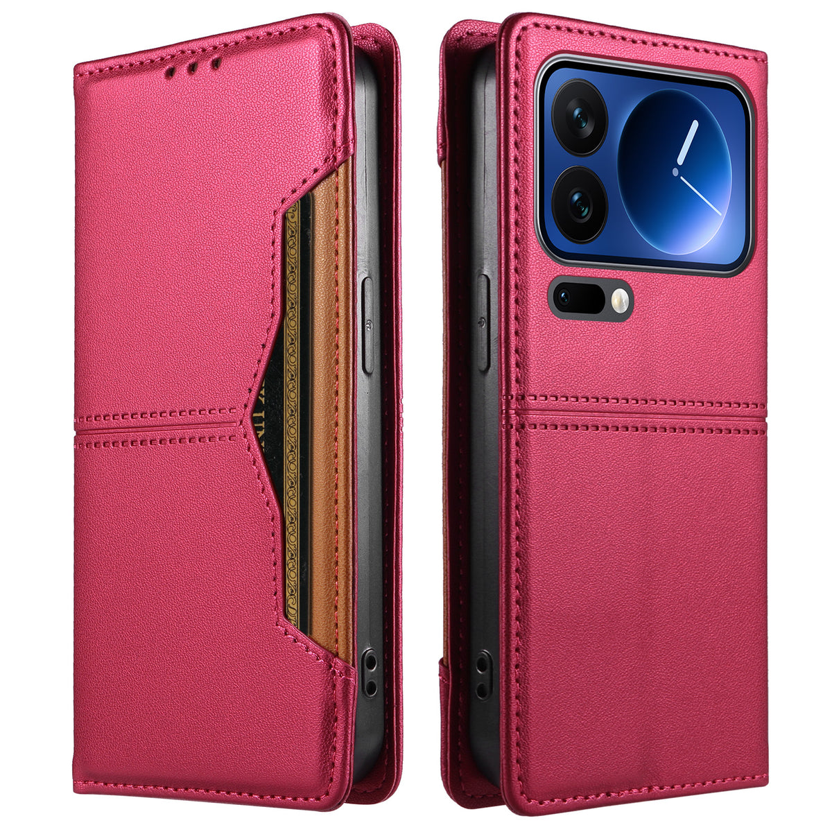 For Xiaomi 17 Pro Wallet Case External Card Slot Magnetic Closing Leather Phone Cover