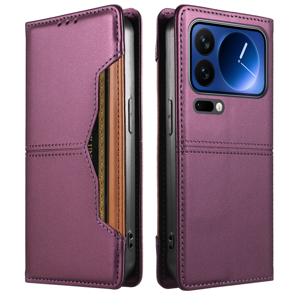 For Xiaomi 17 Pro Wallet Case External Card Slot Magnetic Closing Leather Phone Cover