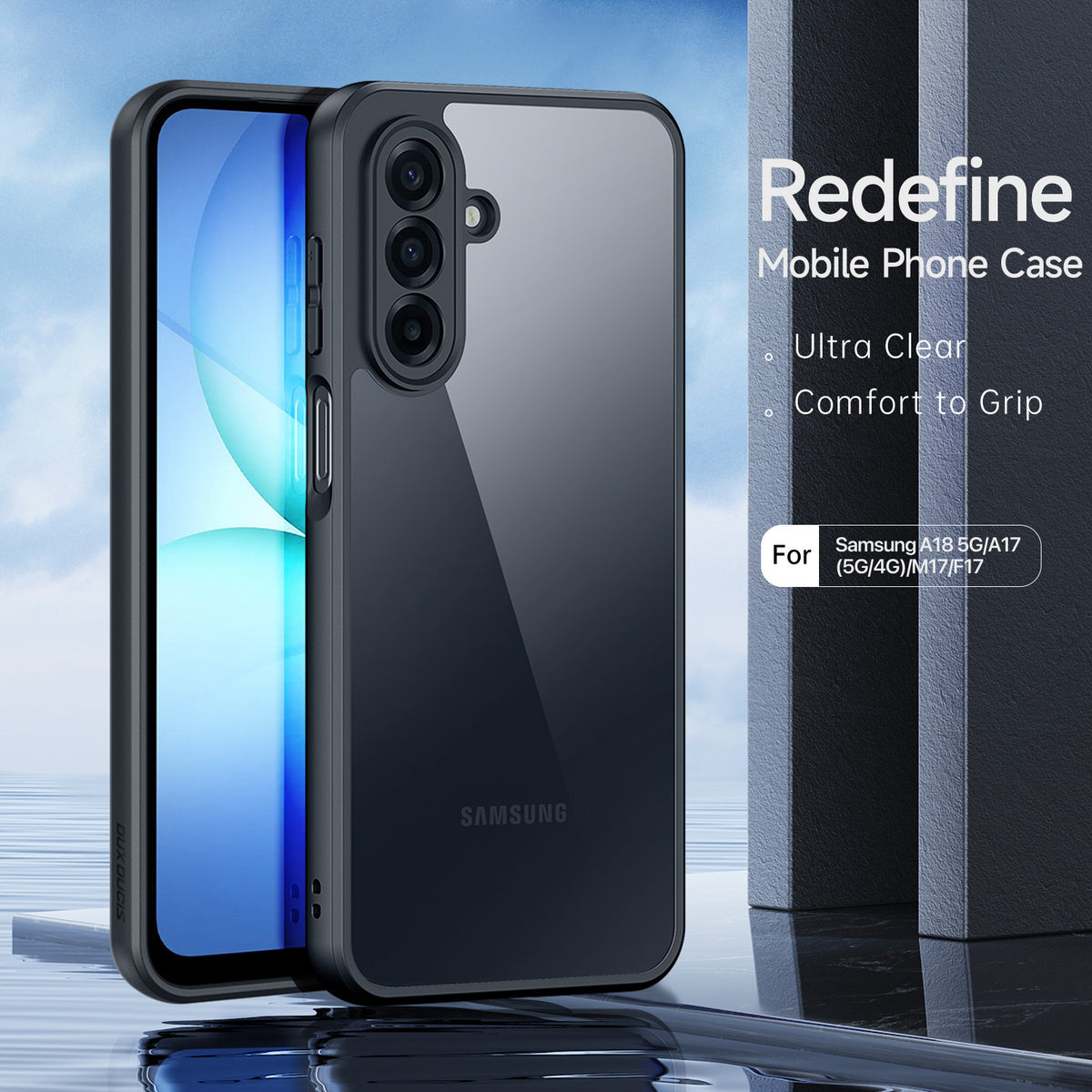 DUX DUCIS för Samsung Galaxy A17 5G / A17 4G / M17 5G / F17 5G / A18 5G / A18 4G Aimo-serien PC + TPU genomskinligt bakstycke (REACH-certifiering)