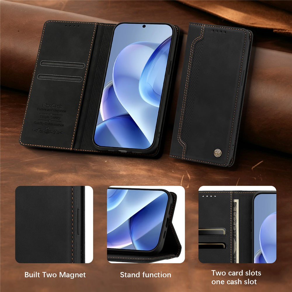 Skal till Samsung Galaxy S26 FE med magnetisk stängning, plånboksfodral, TPU PU-läder