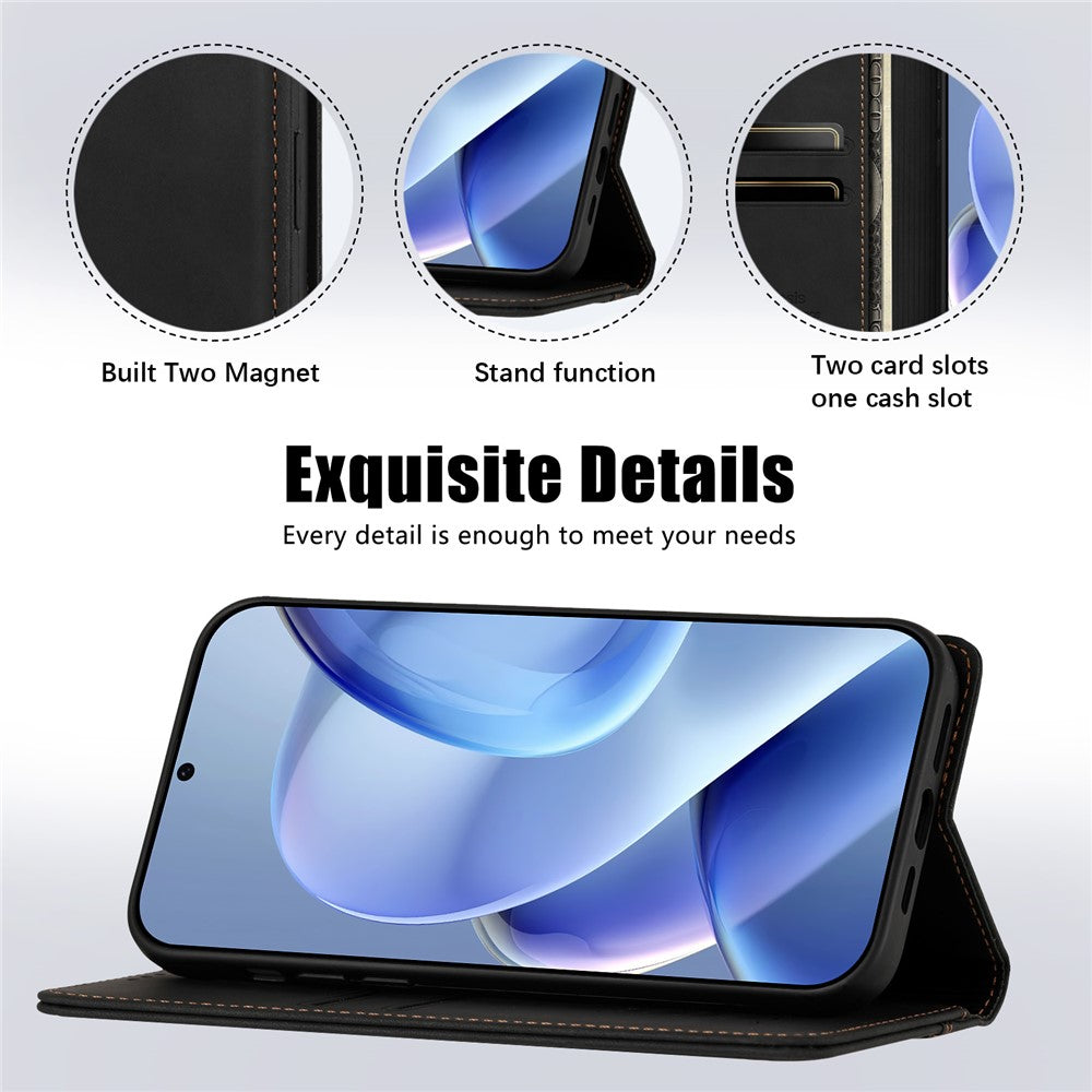 Skal till Samsung Galaxy S26 FE med magnetisk stängning, plånboksfodral, TPU PU-läder