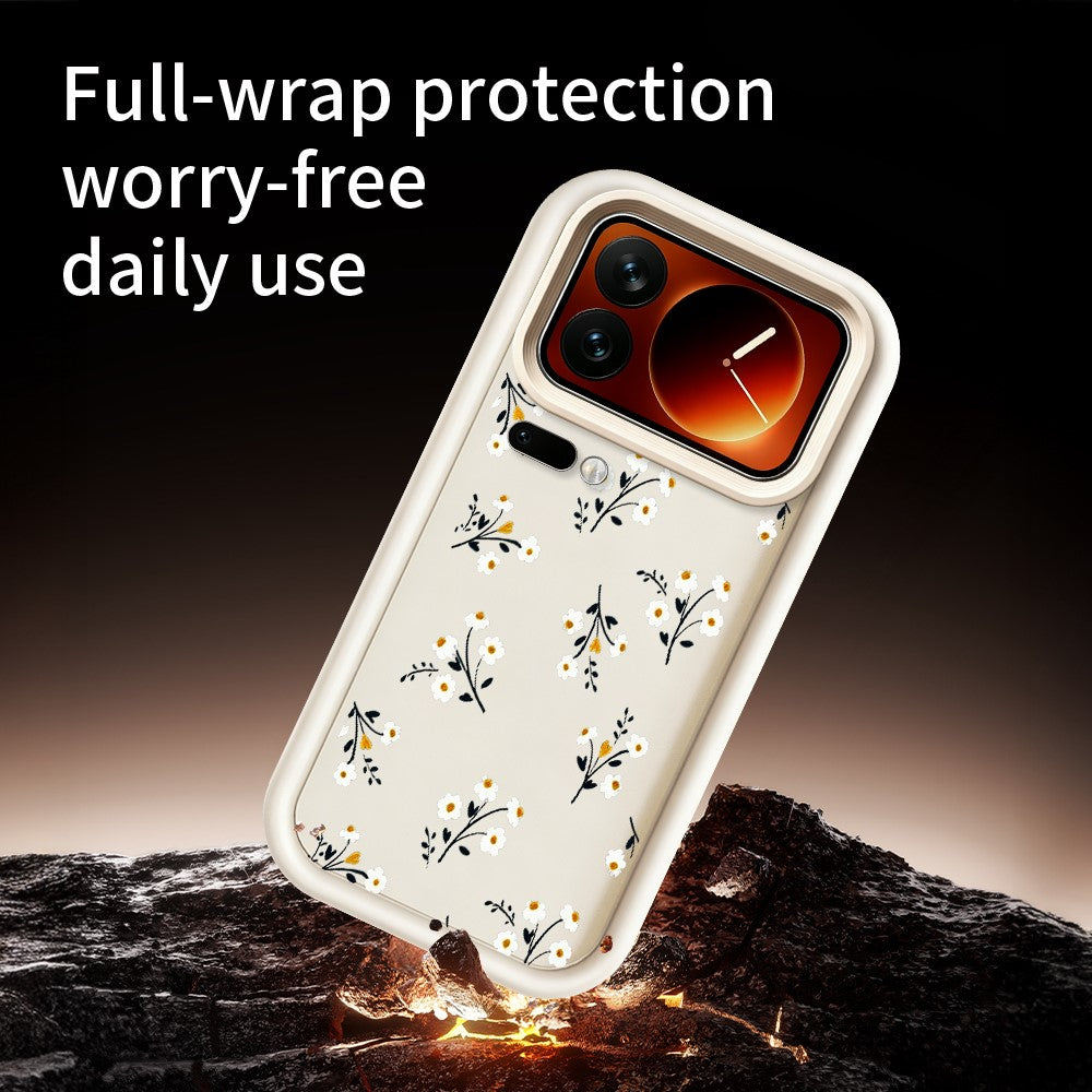 Xiaomi 17 Pro TPU-skal blommönster gummibelagt mobilbaksida
