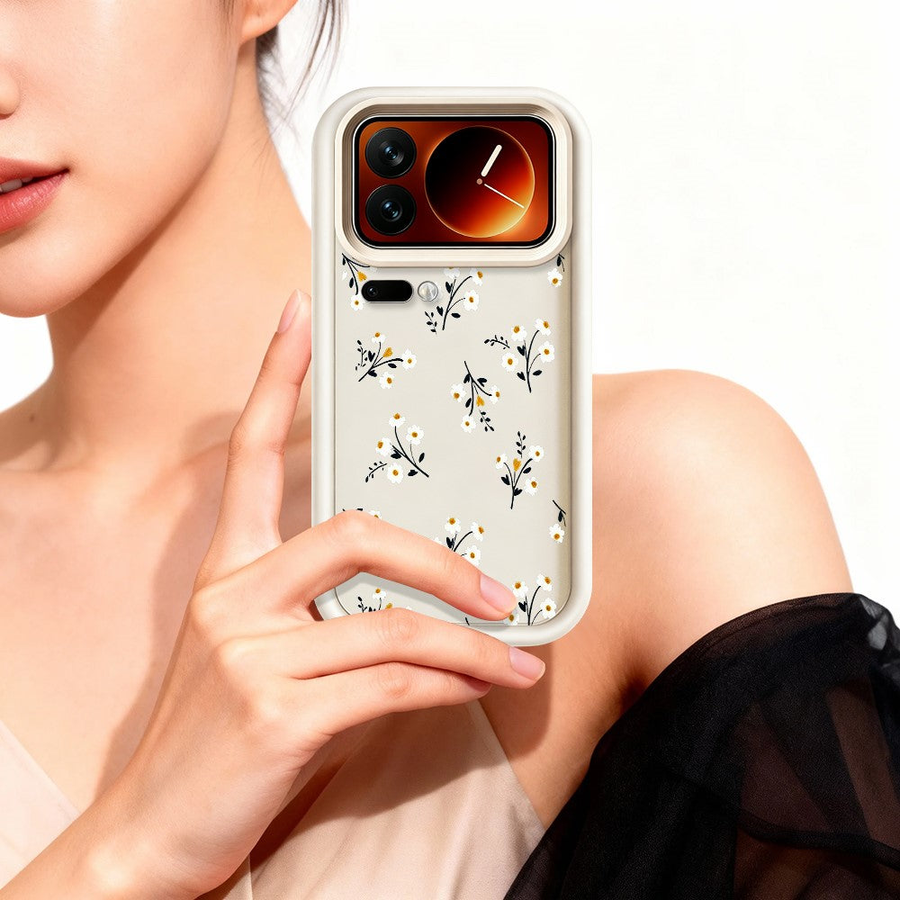 Xiaomi 17 Pro TPU-skal blommönster gummibelagt mobilbaksida