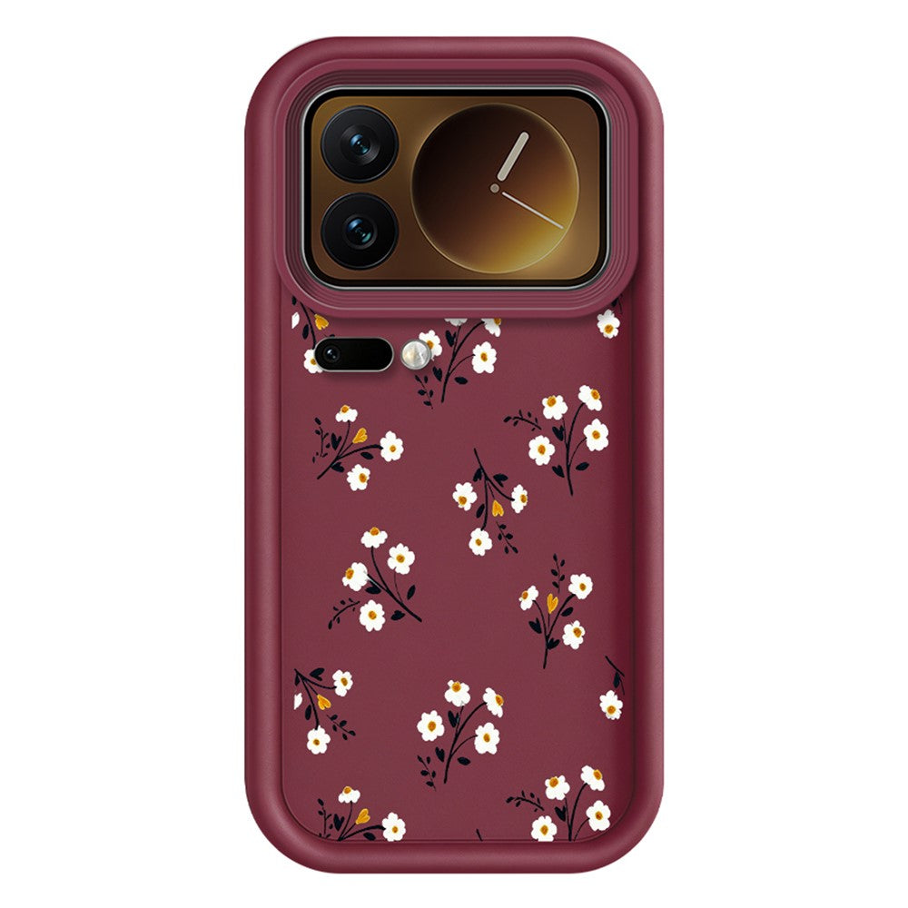 Xiaomi 17 Pro TPU-skal blommönster gummibelagt mobilbaksida