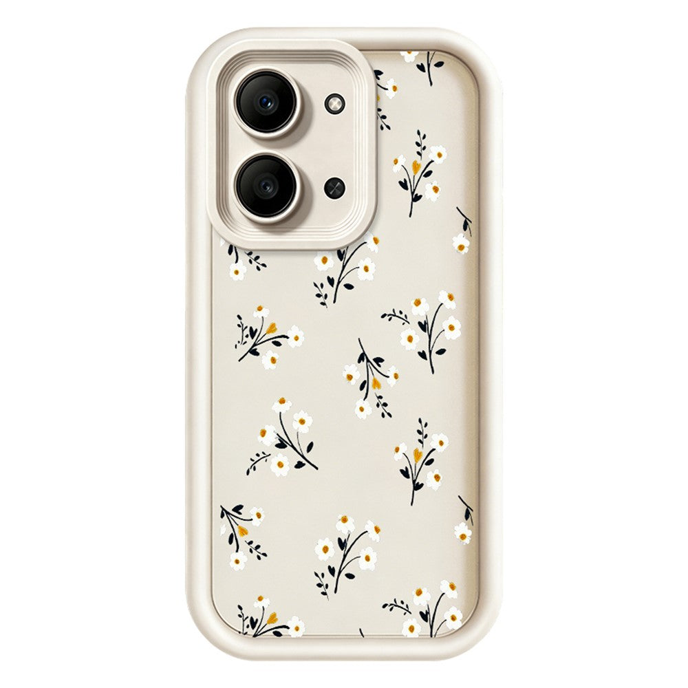 For Xiaomi Redmi 15C 4G (Global) (171mm)  /  Poco C85 4G (171mm) TPU Case Floral Pattern Rubberized Phone Back Cover
