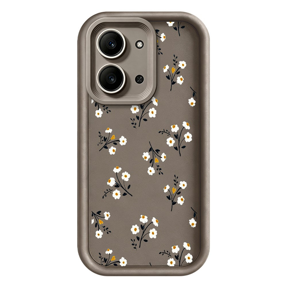 For Xiaomi Redmi 15C 4G (Global) (171mm)  /  Poco C85 4G (171mm) TPU Case Floral Pattern Rubberized Phone Back Cover
