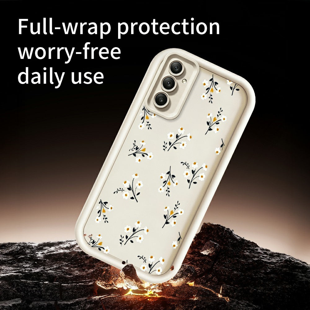 TPU-skal för Samsung Galaxy A18 5G / A18 4G / A17 5G / A17 4G blommönster gummibelagt bakstycke