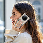 For Oppo Find N6 5G Case Magnetic Rotatable Kickstand Lychee-textured Hinge Protection Phone Cover