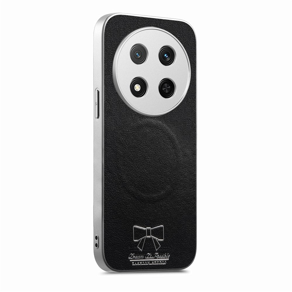 DREAM IS POSSIBLE FASHION STUDIO Bow Magnetic Case YSK-01 Phone Case for Honor X60 Pro 5G  /  X9c 5G  /  Magic7 Lite 5G Woven Texture N52 Magnet Dual-Layer Shockproof Raised Lips Cover