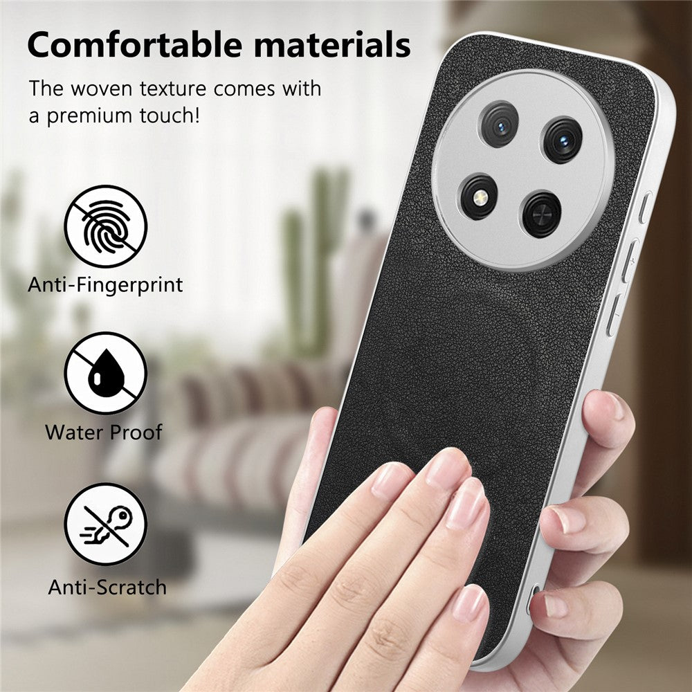 DREAM IS POSSIBLE FASHION STUDIO Bow Magnetic Case YSK-01 Phone Case for Honor X60 Pro 5G  /  X9c 5G  /  Magic7 Lite 5G Woven Texture N52 Magnet Dual-Layer Shockproof Raised Lips Cover
