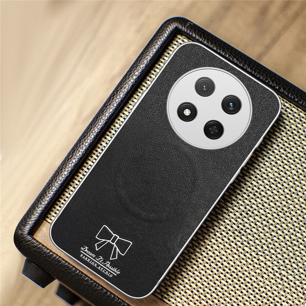 DREAM IS POSSIBLE FASHION STUDIO Bow Magnetic Case YSK-01 Phone Case for Honor X60 Pro 5G  /  X9c 5G  /  Magic7 Lite 5G Woven Texture N52 Magnet Dual-Layer Shockproof Raised Lips Cover