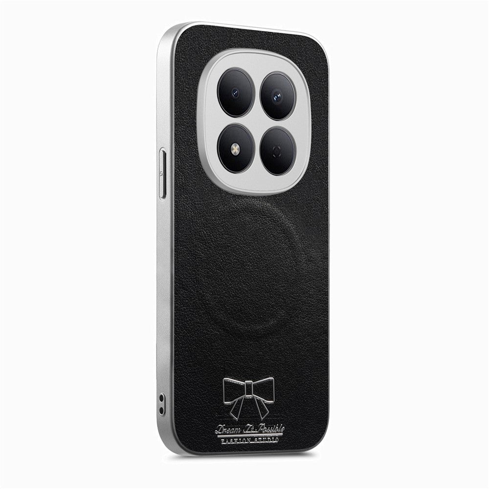 For Xiaomi Redmi Note 15 5G (Global) / Poco M8 5G Magnetic Case Bow Pattern PU Leather + TPU + PC Shockproof Phone Cover