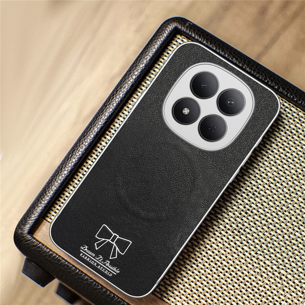 For Xiaomi Redmi Note 15 5G (Global) / Poco M8 5G Magnetic Case Bow Pattern PU Leather + TPU + PC Shockproof Phone Cover