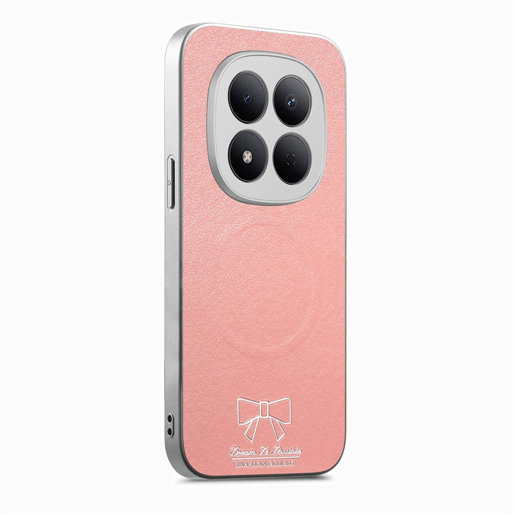 For Xiaomi Redmi Note 15 5G (Global) / Poco M8 5G Magnetic Case Bow Pattern PU Leather + TPU + PC Shockproof Phone Cover